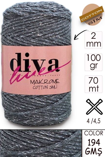 Diva Makrome Cotton Simli 194 GMŞ ( 6 lı Paket )