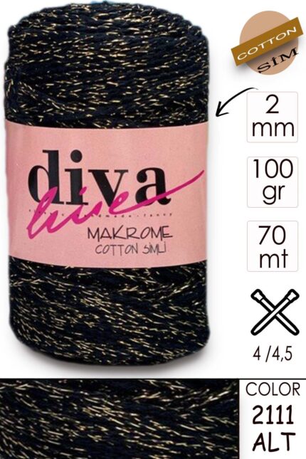 Diva Makrome Cotton Simli 2111 ALT ( 6 lı Paket )