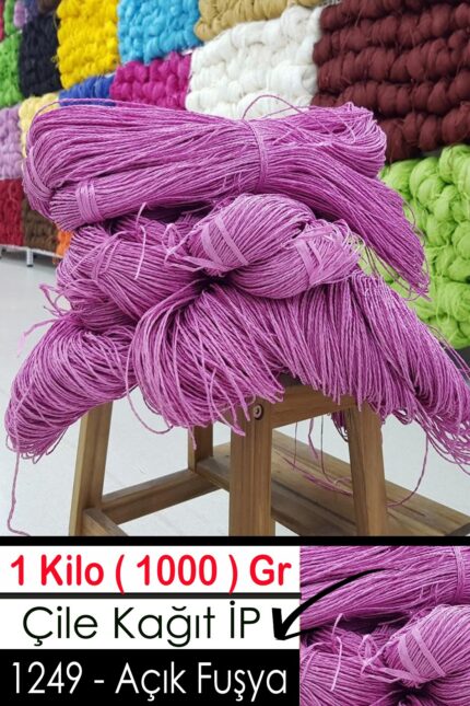 1 Kilo Kağıt İplik - 1249 - Açık Fuşya