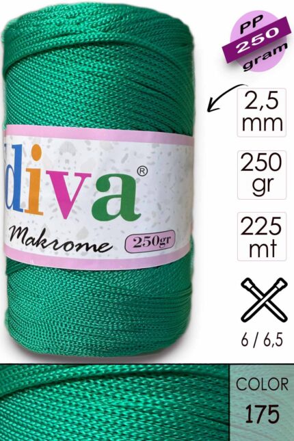 Polip Makrome 250 GR 175 Zümrüt Yeşil ( 4 lü Paket )