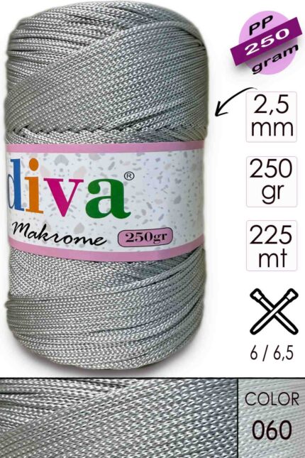 Polip Makrome 250 GR 60 Açık Gri ( 4 lü Paket )