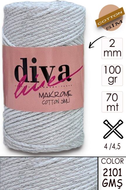 Diva Makrome Cotton Simli 2101 GMS ( 6 lı Paket )