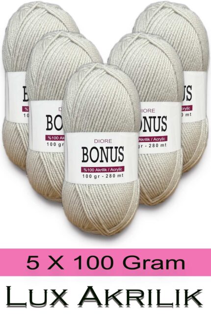Bonus 5 x 100 Gr Klasik Lüx Akrilik İplik 822