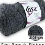 Diva Ribbon Simli 2108GMS Koyu Gri ( 4 lü Paket )