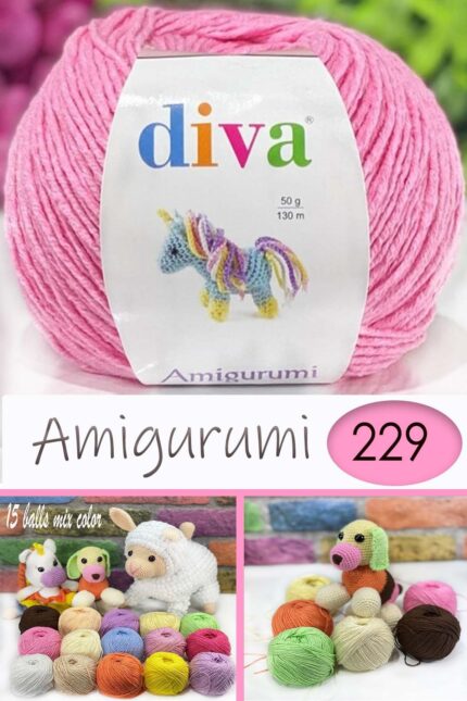 Divagurumi 229 Pembe ( 10 lu Paket )