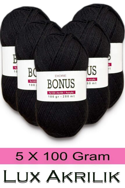 Bonus 5 x 100 Gr Klasik Lüx Akrilik İplik 800
