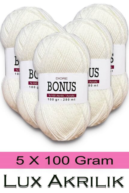 Bonus 5 x 100 Gr Klasik Lüx Akrilik İplik 802