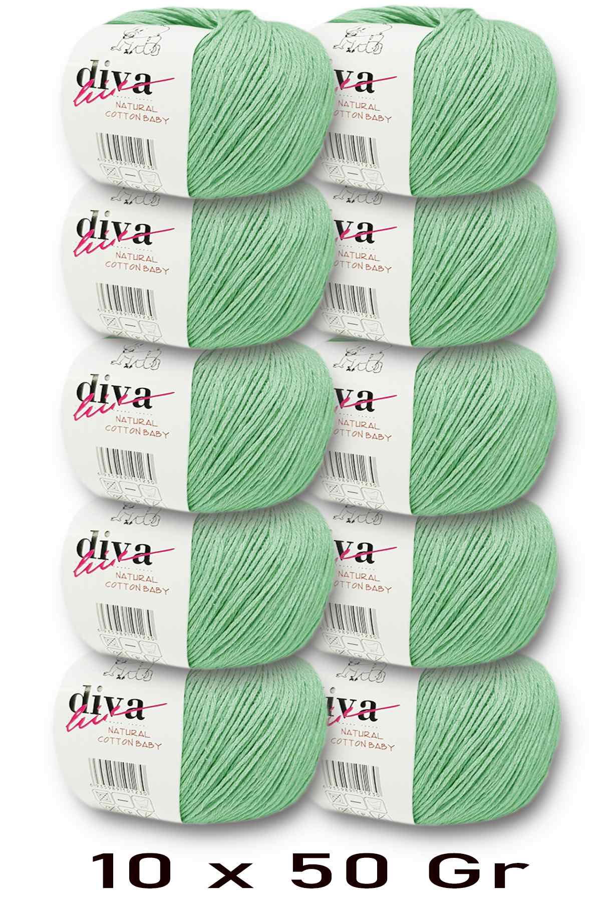 Diva Natural Cotton Baby 487 Su Yeşili (10 lu Paket) - Görsel 1