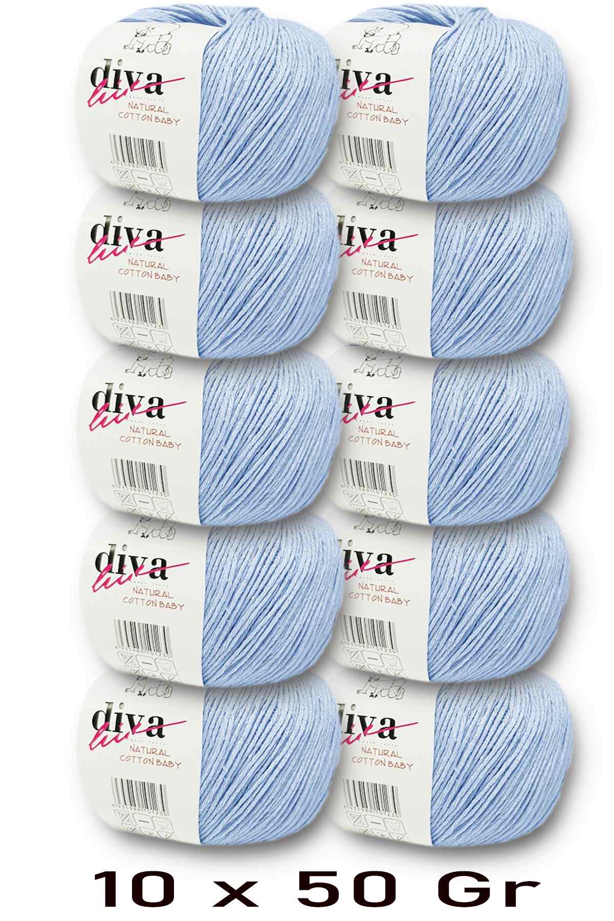 Diva Natural Cotton Baby 1000 Soft Mavi (10 lu Paket) - Görsel 1