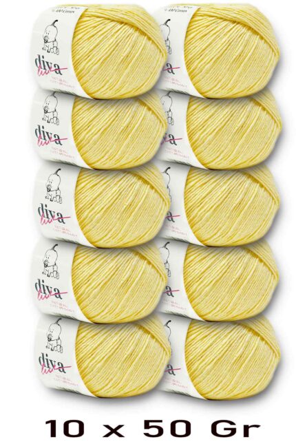 Diva Natural Cotton Baby 1002 Soft Sarı (10 lu Paket)