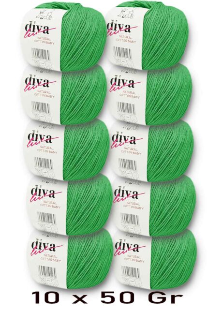 Diva Natural Cotton Baby 1969 Elma Yeşili (10 lu Paket)