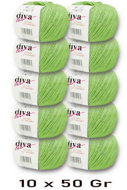 Diva Natural Cotton Baby 2120 Fıstık Yeşili (10 lu Paket)
