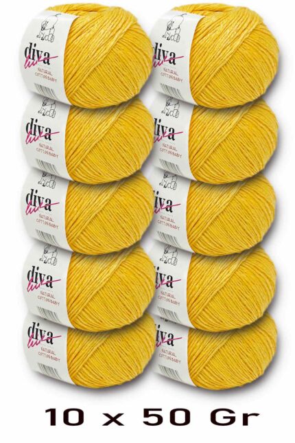 Diva Natural Cotton Baby 2123 Sarı ( 10 lu Paket)