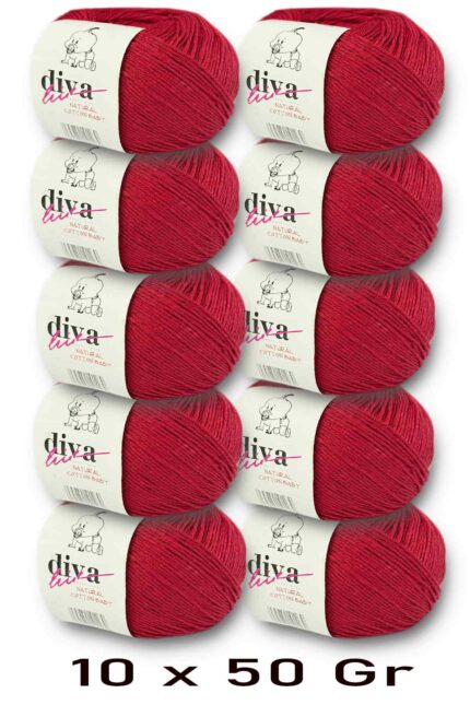 Diva Natural Cotton Baby 2126 Kırmızı (10 lu Paket)