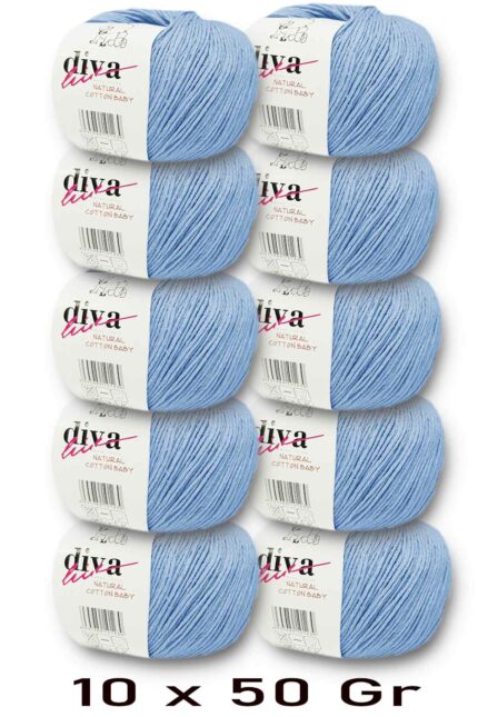 Diva Natural Cotton Baby 214 Bebe Mavi (10 lu Paket)