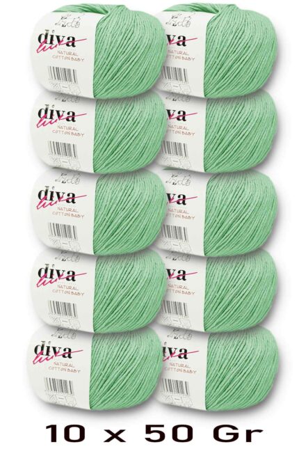 Diva Natural Cotton Baby 487 Su Yeşili (10 lu Paket)