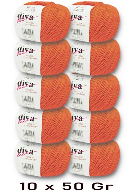 Diva Natural Cotton Baby 979 Portakal (10 lu Paket)