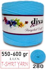 550-600 Gram Lüks Penye Kumaş İplik - T Shirt Yarn - Fabric 280 Turkuaz (6 lı Paket)