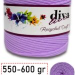 550-600 Gram Lüks Penye Kumaş İplik - T Shirt Yarn - Fabric 2135 Lila (6 lı Paket)