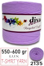550-600 Gram Lüks Penye Kumaş İplik - T Shirt Yarn - Fabric 2135 Lila (6 lı Paket)