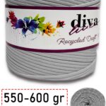 550-600 Gram Lüks Penye Kumaş İplik - T Shirt Yarn - Fabric 2107 Açık Gri (6 lı Paket)