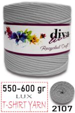 550-600 Gram Lüks Penye Kumaş İplik - T Shirt Yarn - Fabric 2107 Açık Gri (6 lı Paket)