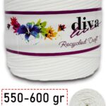 550-600 Gram Lüks Penye Kumaş İplik - T Shirt Yarn - Fabric 2101 Beyaz (6 lı Paket)