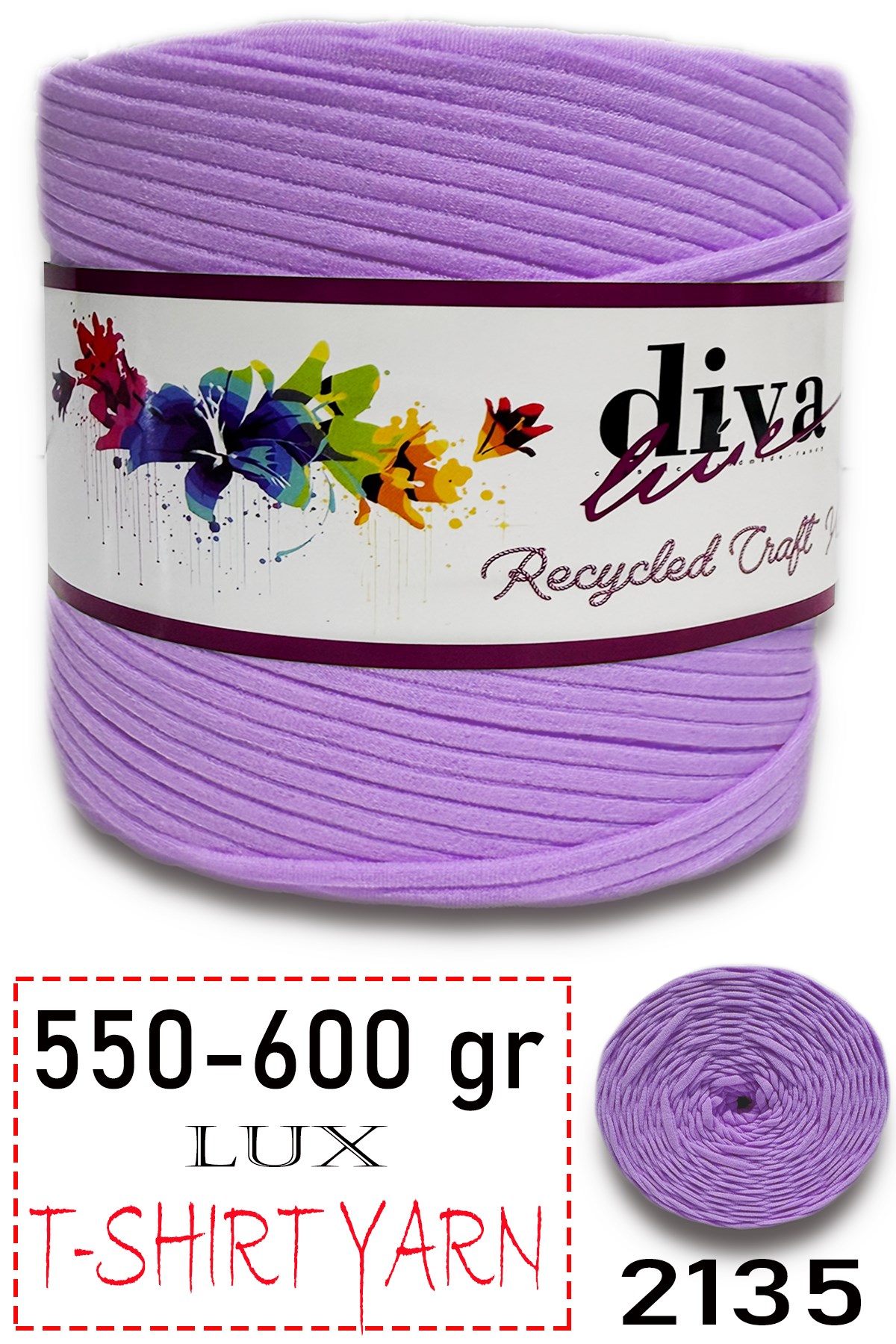 550-600 Gram Lüks Penye Kumaş İplik - T Shirt Yarn - Fabric 2135 Lila (6 lı Paket) - Görsel 1
