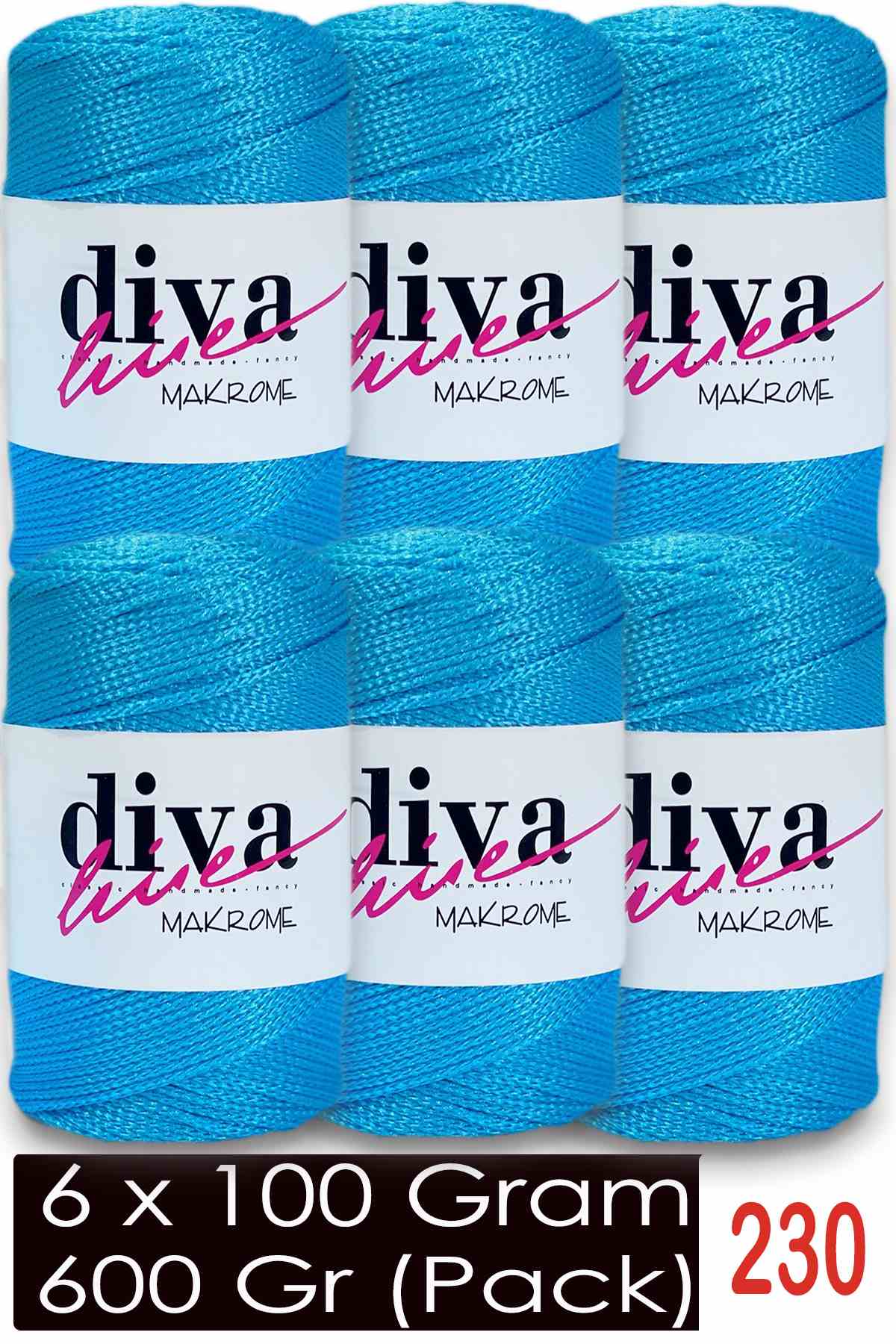 Diva Makrome İpi 230 Okyanus ( 6 lı Paket ) - Görsel 1