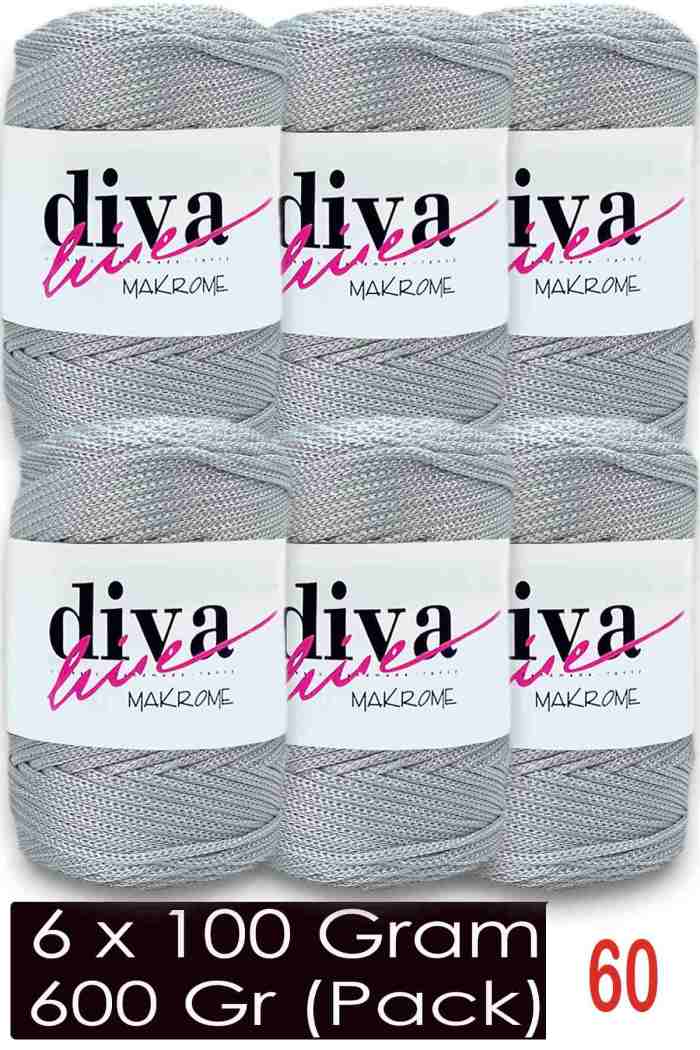 Diva Makrome İpi 60 Gümüş ( 6 lı Paket ) - Görsel 1