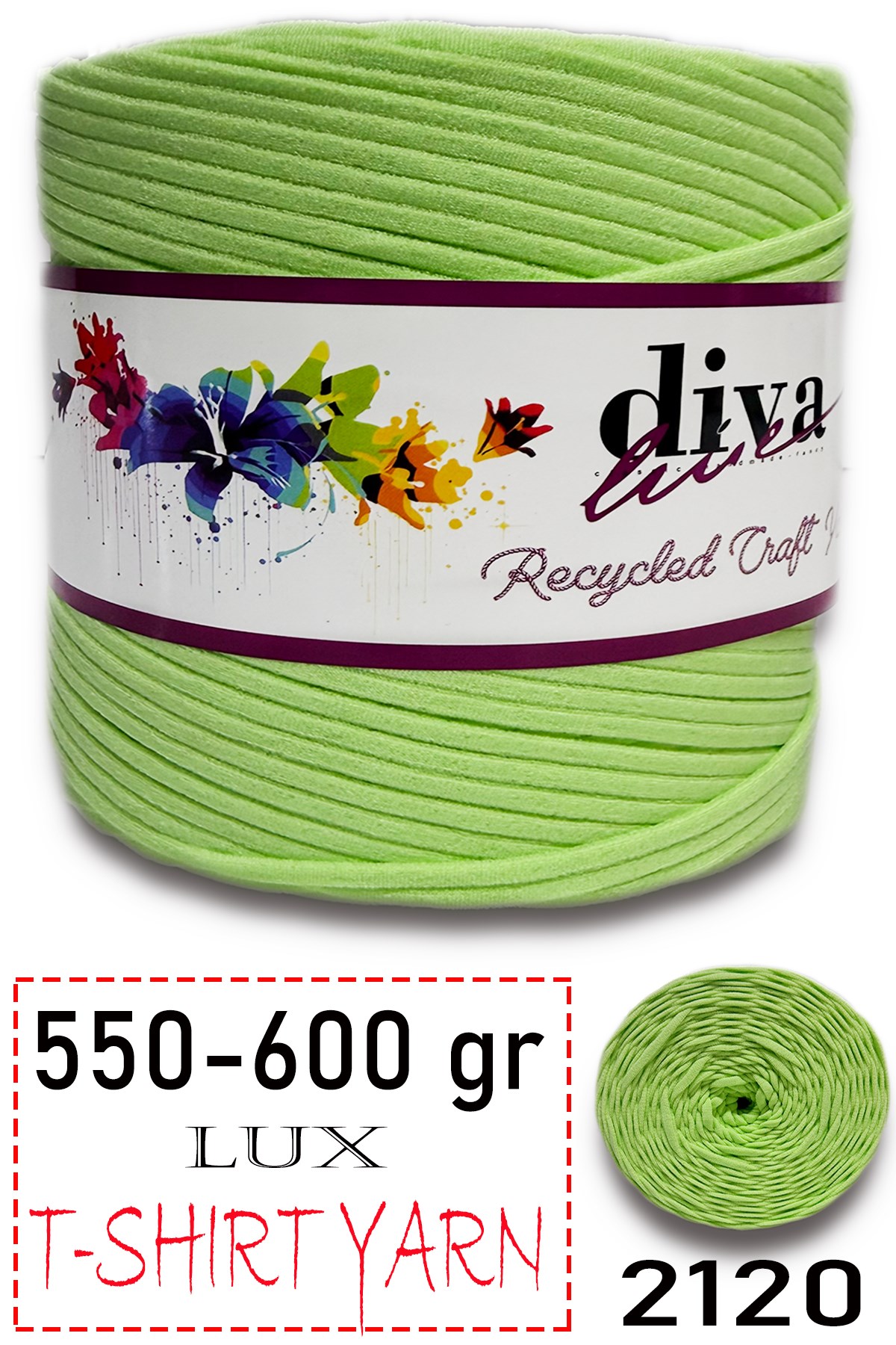 550-600 Gram Lüks Penye Kumaş İplik - T Shirt Yarn - Fabric 2120 Fıstık Yeşil (6 lı Paket) - Görsel 1