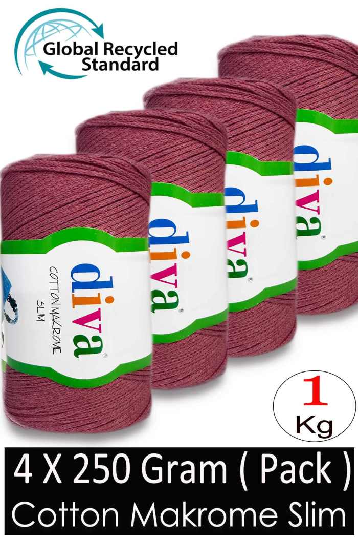 Diva Cotton Makrome İnce 1005 Koyu Somon ( 4 lü Paket ) - Görsel 1