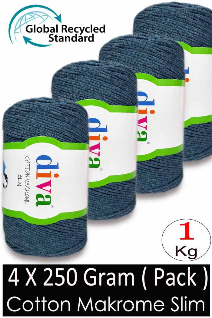 Diva Cotton Makrome İnce 10328 Petrol ( 4 lü Paket ) - Görsel 1