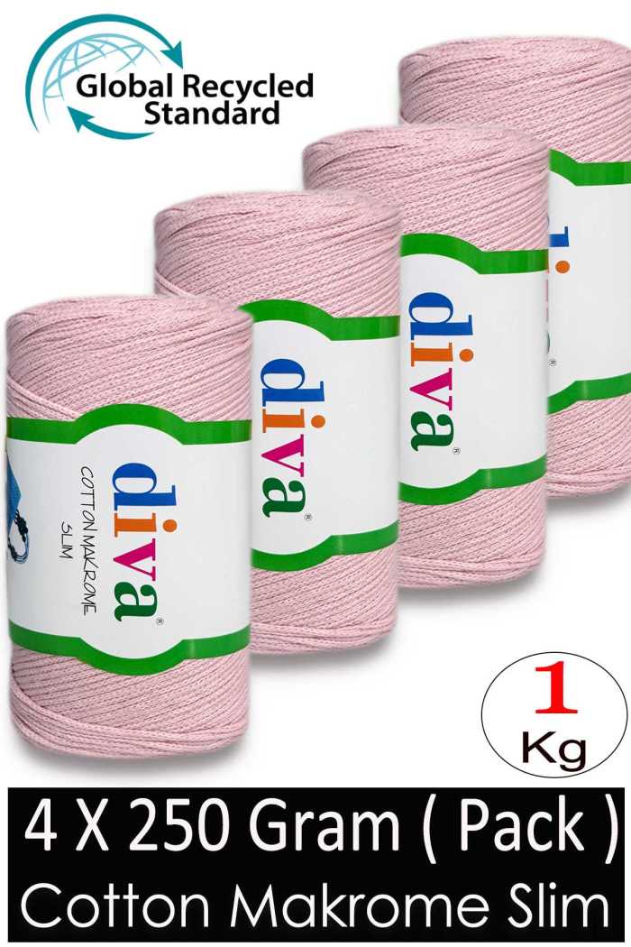 Diva Cotton Makrome İnce 2130 Açık Pembe ( 4 lü Paket ) - Görsel 1