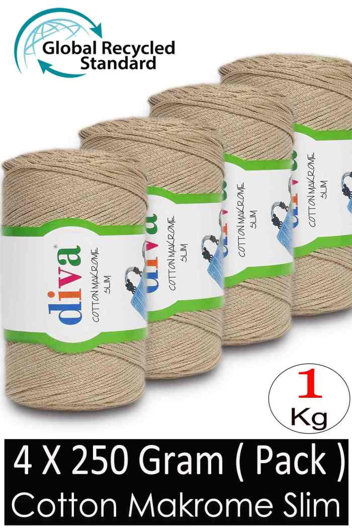 Diva Cotton Makrome İnce 219 Nohut ( 4 lü Paket ) - Görsel 1
