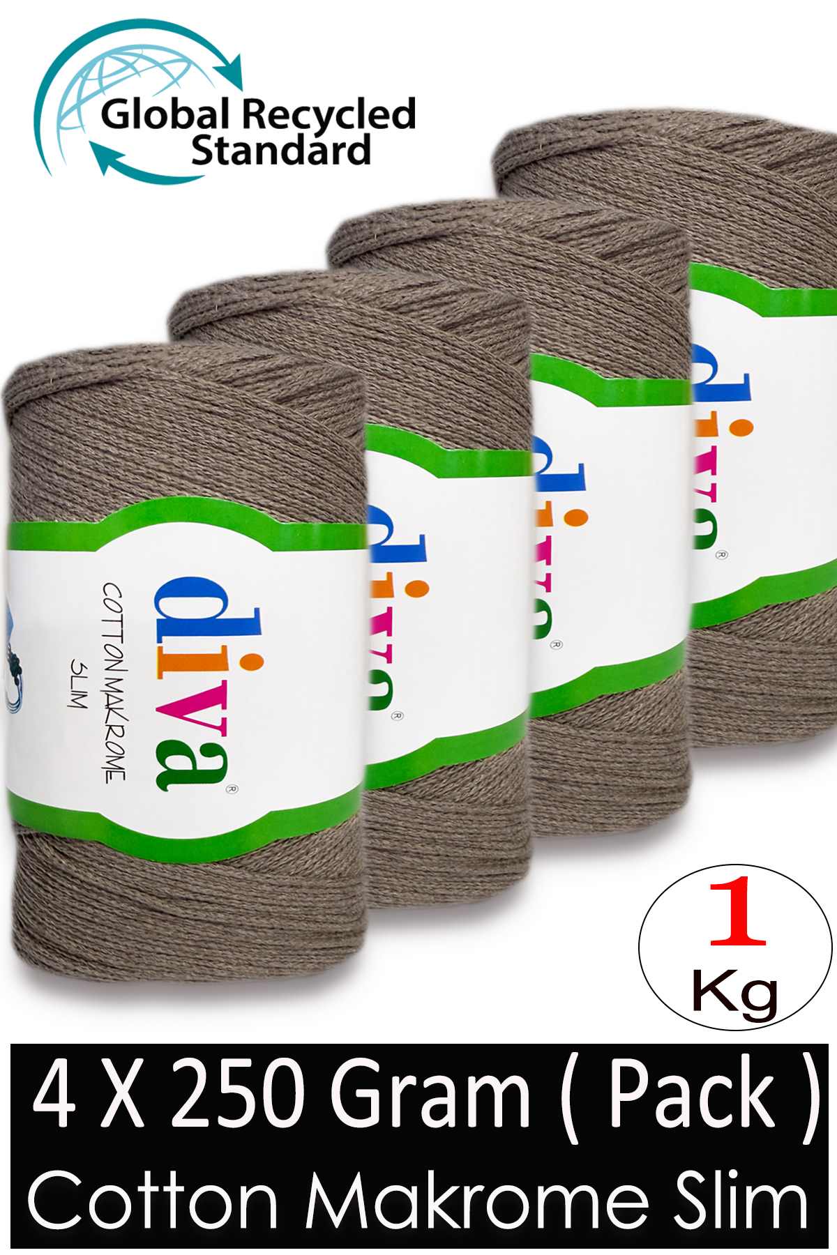 Diva Cotton Makrome İnce 257 Vizon ( 4 lü Paket ) - Görsel 1