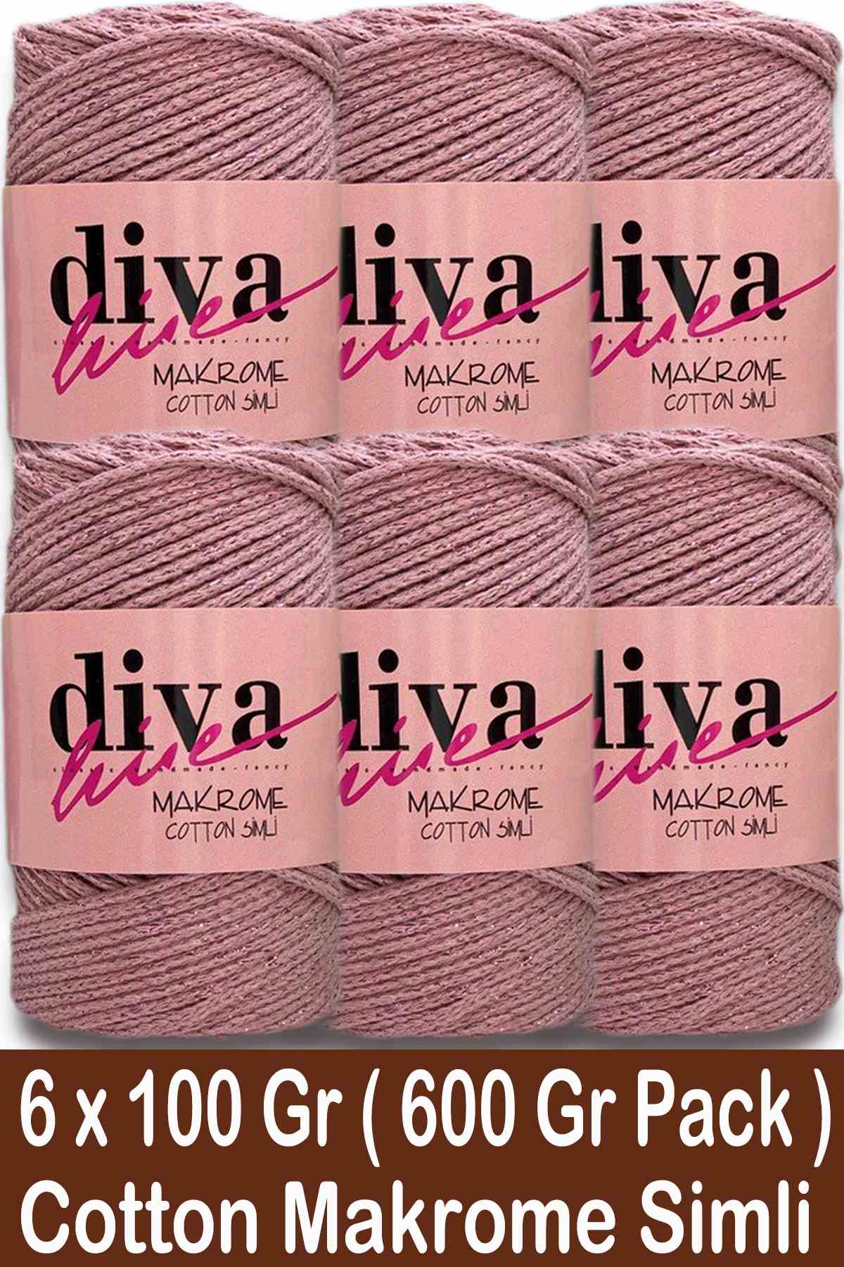Diva Makrome Cotton Simli 1004 GUL ( 6 lı Paket ) - Görsel 1