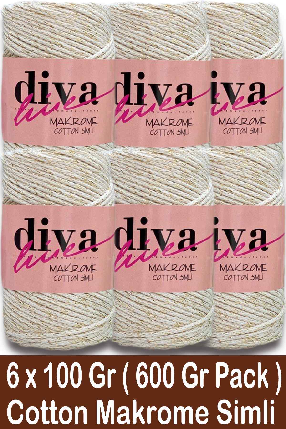 Diva Makrome Cotton Simli 288 ALT ( 6 lı Paket ) - Görsel 1