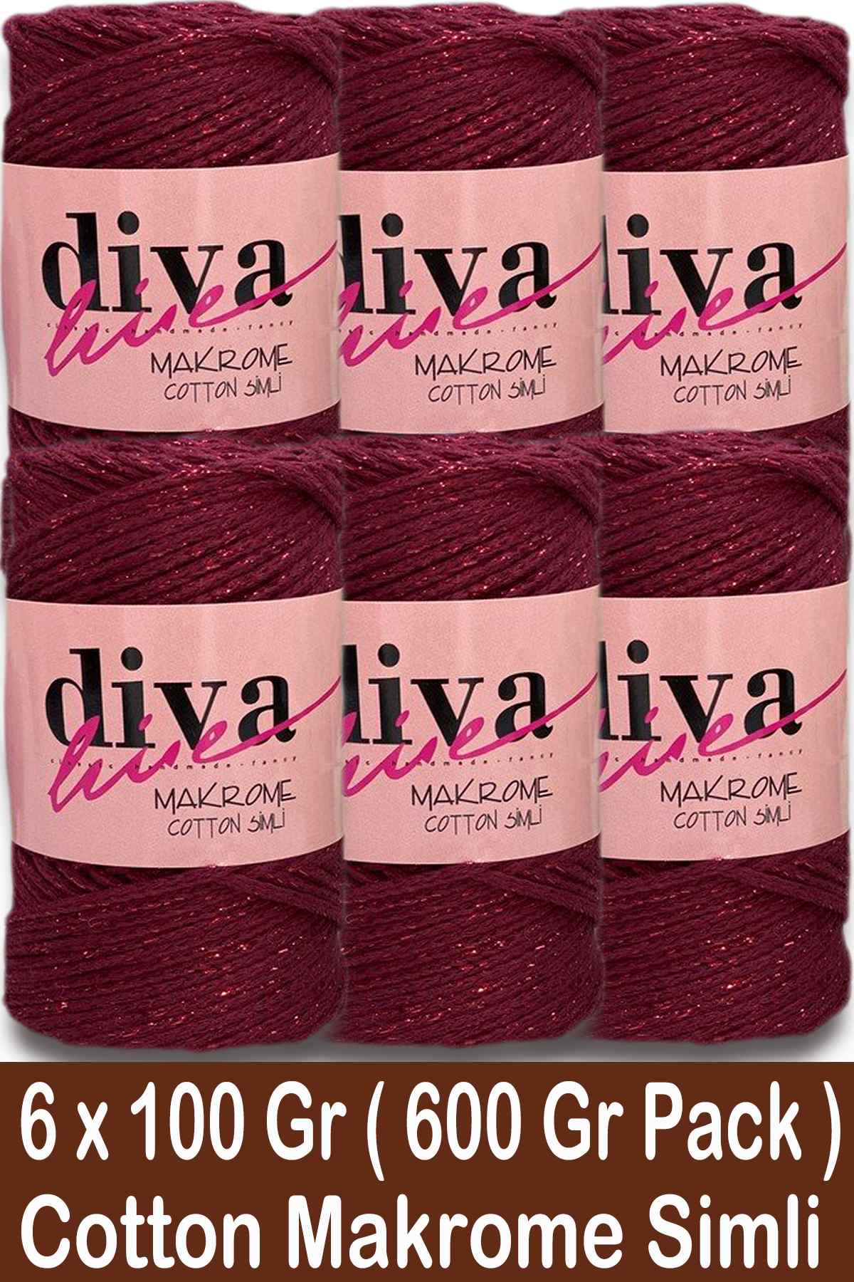 Diva Makrome Cotton Simli 999 KRM ( 6 lı Paket ) - Görsel 1