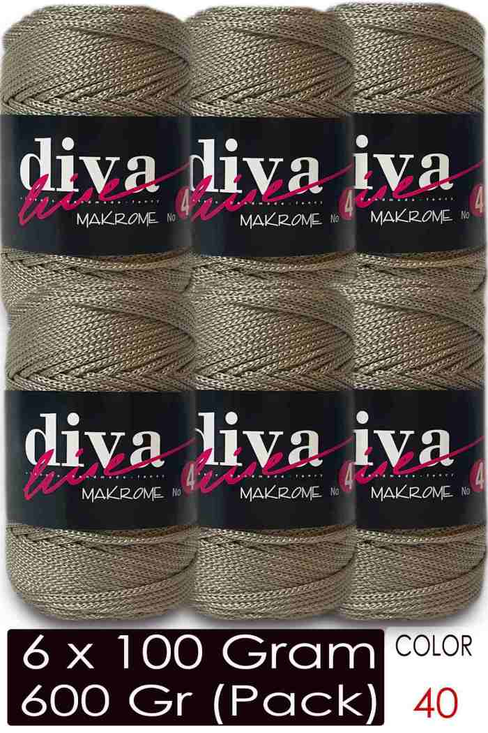 Diva Makrome İpi Kalın (No:4) 40 ( 6 lı Paket ) - Görsel 1
