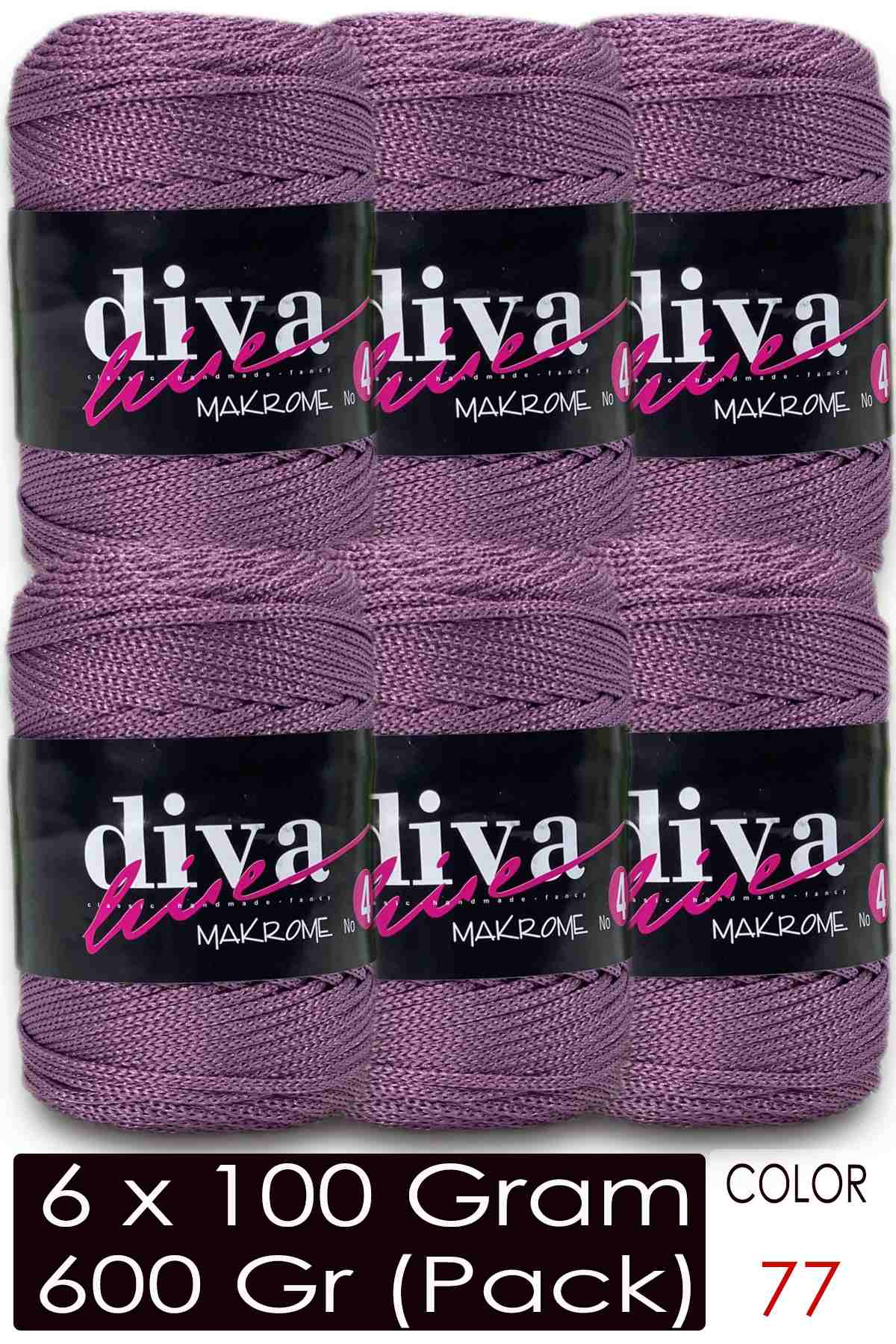 Diva Makrome İpi Kalın (No:4) 77 ( 6 lı Paket ) - Görsel 1