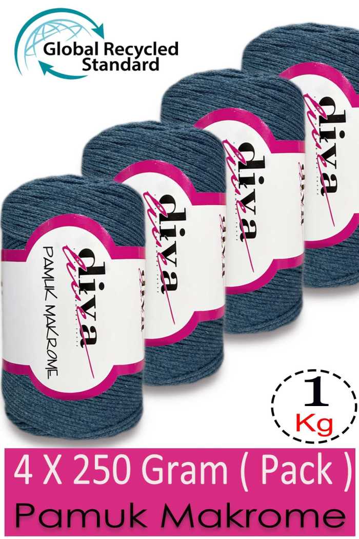Diva Pamuk Makrome 10328 Petrol ( 4 lü Paket) - Görsel 1