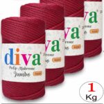 PP Makrome Jumbo 250 gr (4 mm) 105U1845 Kırmızı ( 4 lü Paket )