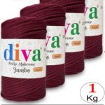 PP Makrome Jumbo 250 gr (4 mm) 110U1560 Bordo ( 4 lü Paket )