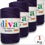 PP Makrome Jumbo 250 gr (4 mm) 142U4250 Mor ( 4 lü Paket )