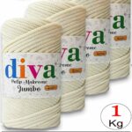 PP Makrome Jumbo 250 gr (4 mm) 17U271 Ekru ( 4 lü Paket )