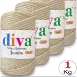 PP Makrome Jumbo 250 gr (4 mm) 18U270 Krem ( 4 lü Paket )