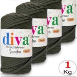 PP Makrome Jumbo 250 gr (4 mm) 193U2860 Yeşil ( 4 lü Paket )