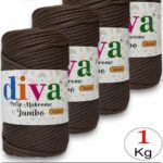 PP Makrome Jumbo 250 gr (4 mm) 208U2080 Kahverengi ( 4 lü Paket )