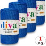 PP Makrome Jumbo 250 gr (4 mm) 240 Saks Mavi ( 4 lü Paket )